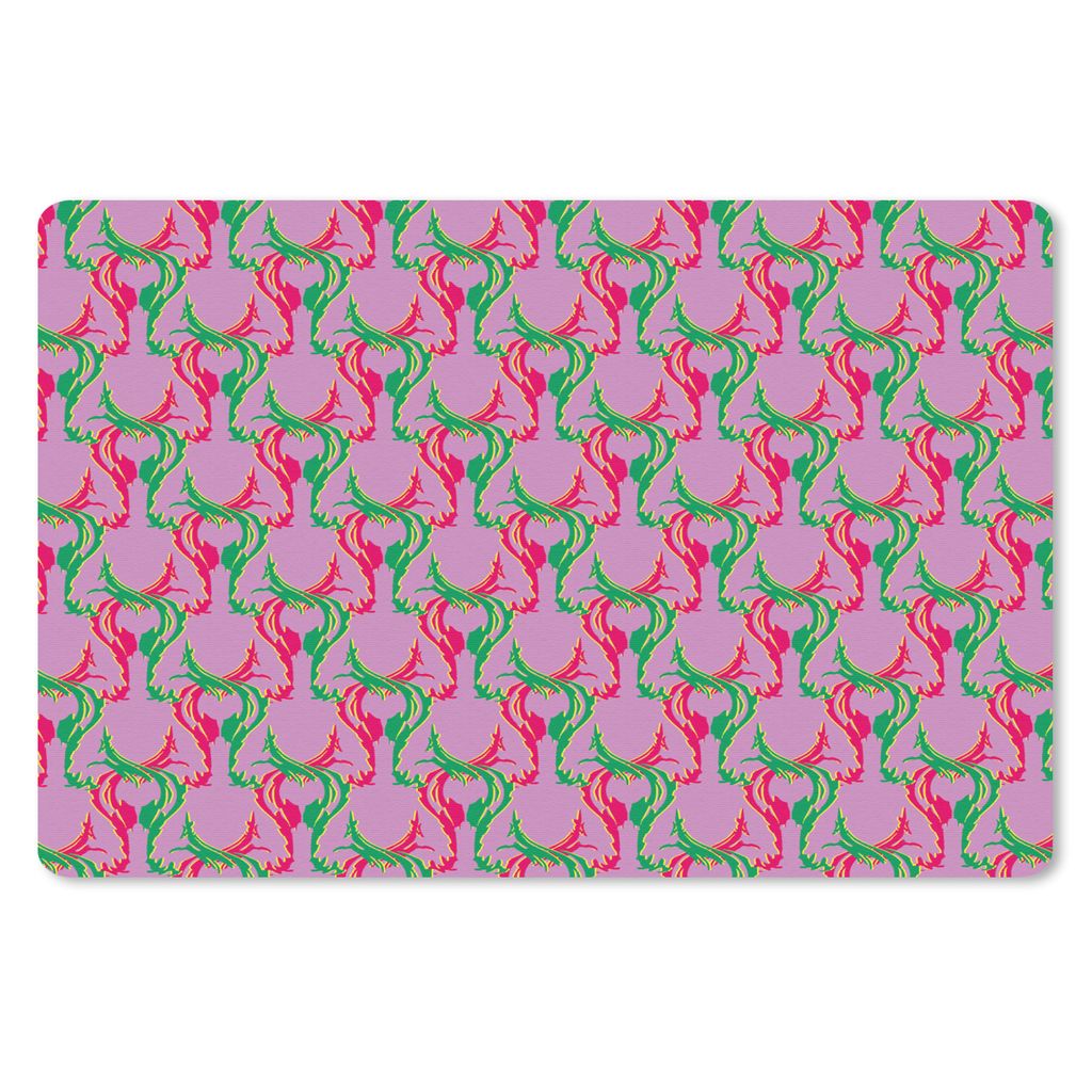 MuchoWow Mauspad Mousepad Hirsche - Muster - Lila 27x18 cm - Mousepads - Maus Mat - Pad - Mausunterlage - Büroartikel - Desk Matten