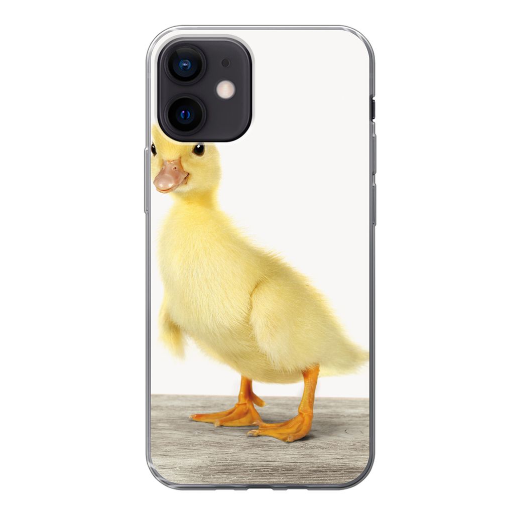 MuchoWow Handyhülle Schutzhülle Hülle für iPhone 12 Ente - Küken - Tiere - Süß - Mädchen - Jungen - Kinder Silikon Softcase Handy Hülle ...