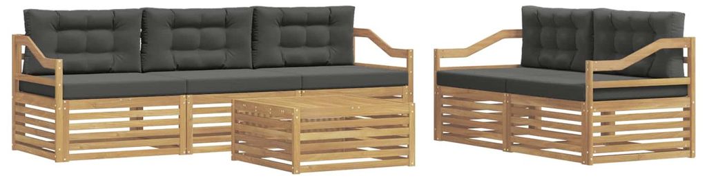 Outdoor-Sofagarnitur 6 pcs Weiß und Anthrazit