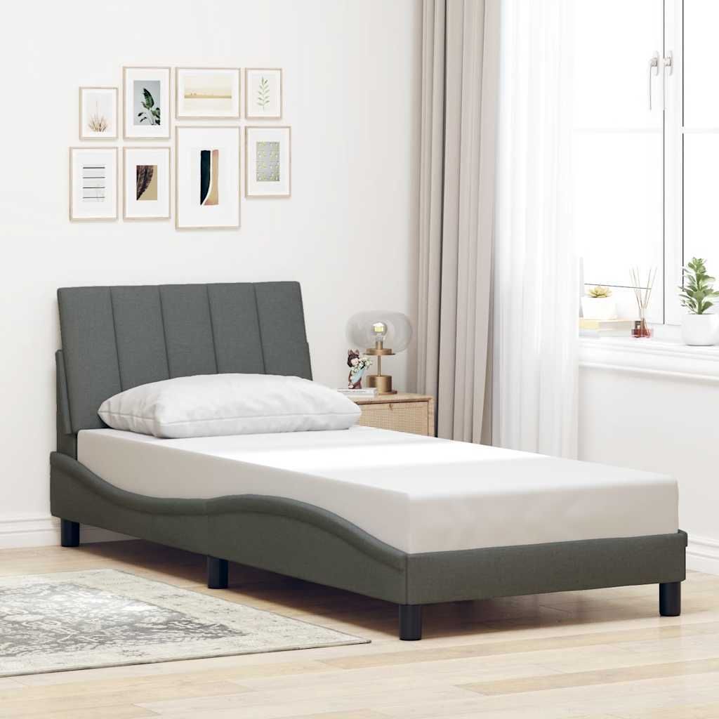 Maison Exclusive - Bettgestell ohne Matratze "Hanko" Dunkelgrau 90x200 cm Stoff