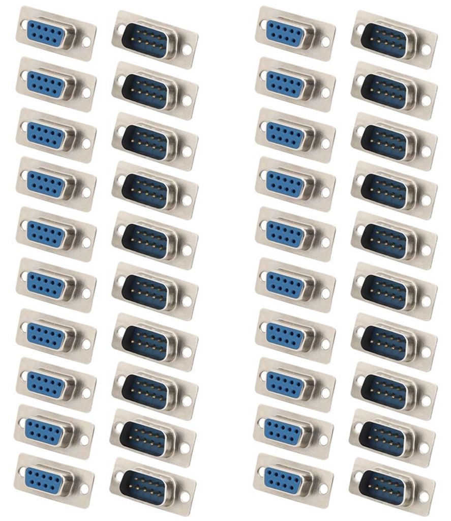 40PCs RS232 Stecker DB9 Core Buchse Blau Monitor Steckdose Industrie Zubehör