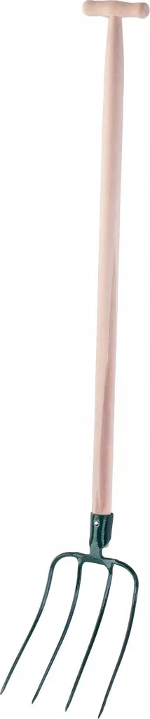 Fourche de jardin à 4 dents pour foin et fumier - Acier forgé 120cm