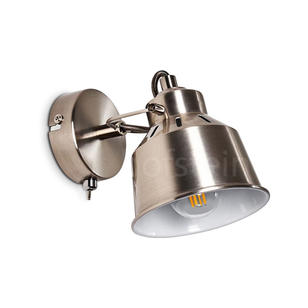 Rimini »Rimini« verstellbare Wandlampe aus Metall in Stahl gebürstet/Weiß
