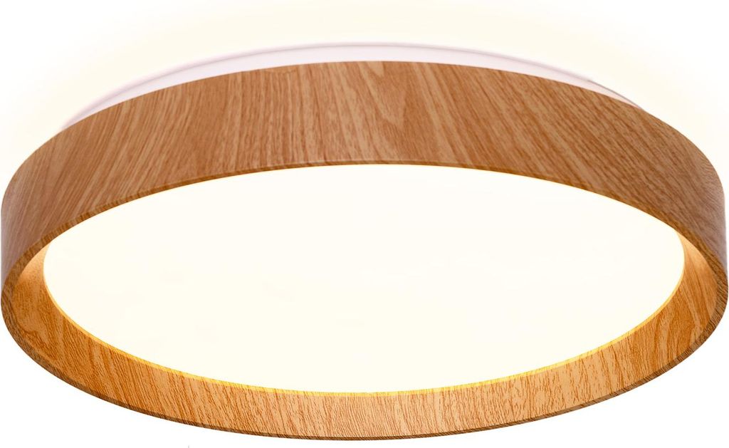 LED-Deckenleuchte 30W Ø38cm CCT 3000K-6000K, Holzeffekt Produktbild 