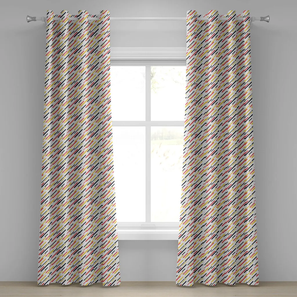 Tende Geometriche Retrò ABAKUHAUS - 280x245 Blu e Corallo