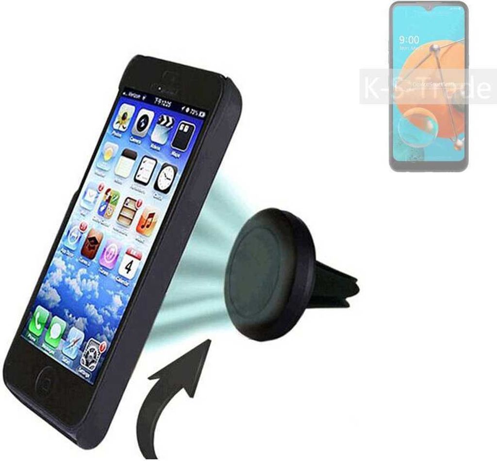 K-S-Trade Kompatibel mit LG Electronics K51 Auto Handy Halterung KFZ Halter Lüftungsgitterhalterung Air Vent mount Smartphone Halter