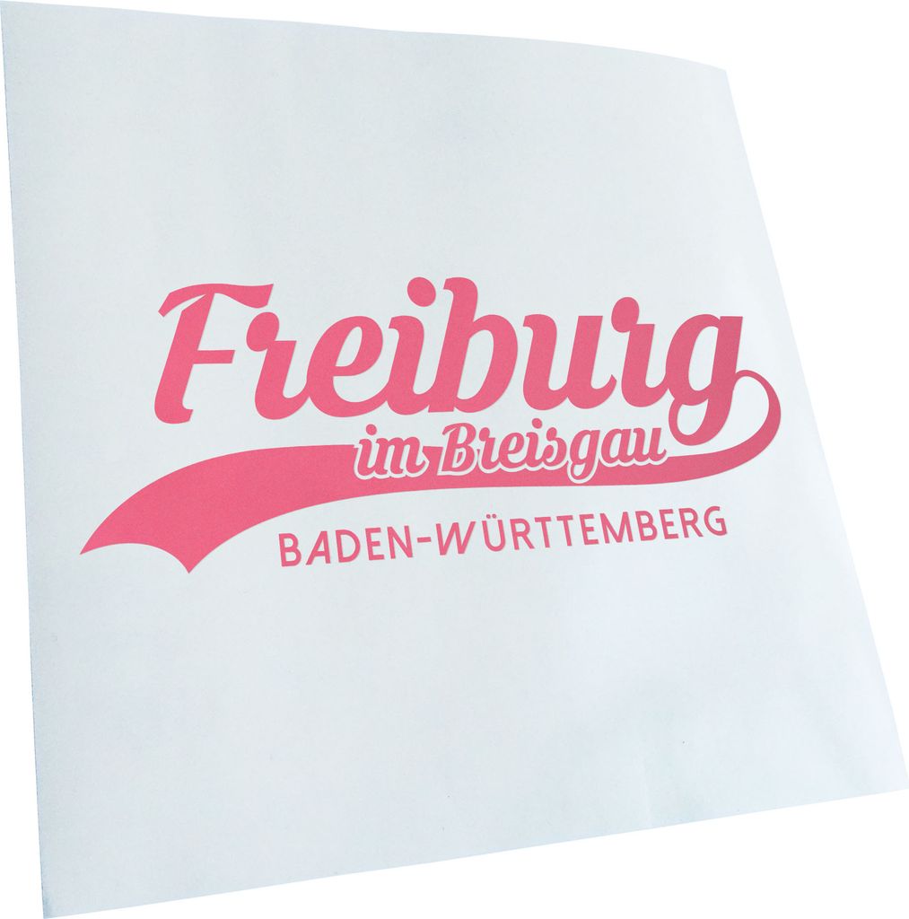 Kiwistar - Autoaufkleber - Freiburg Baden-Württemberg - Hellrosa - 24x9cm - Aufkleber für Auto, Laptop, Fahrrad, LKW, Motorrad mehrfarbig JDM Dec...
