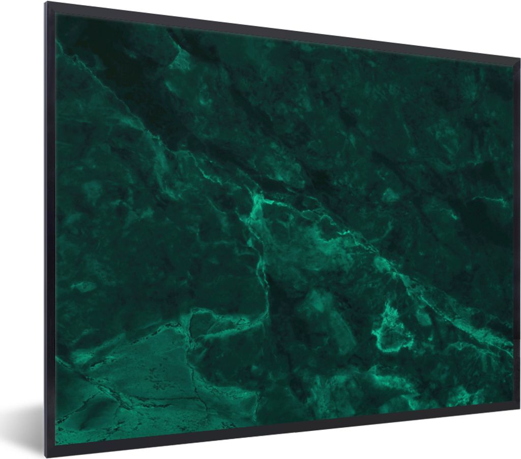 MuchoWow Gerahmtes Poster Marmor - Limette - Grün - Strukturiert - Marmoroptik 80x60 cm - Poster mit Schwarzem Bilderrahmen Wandposter Rahmen Fo...