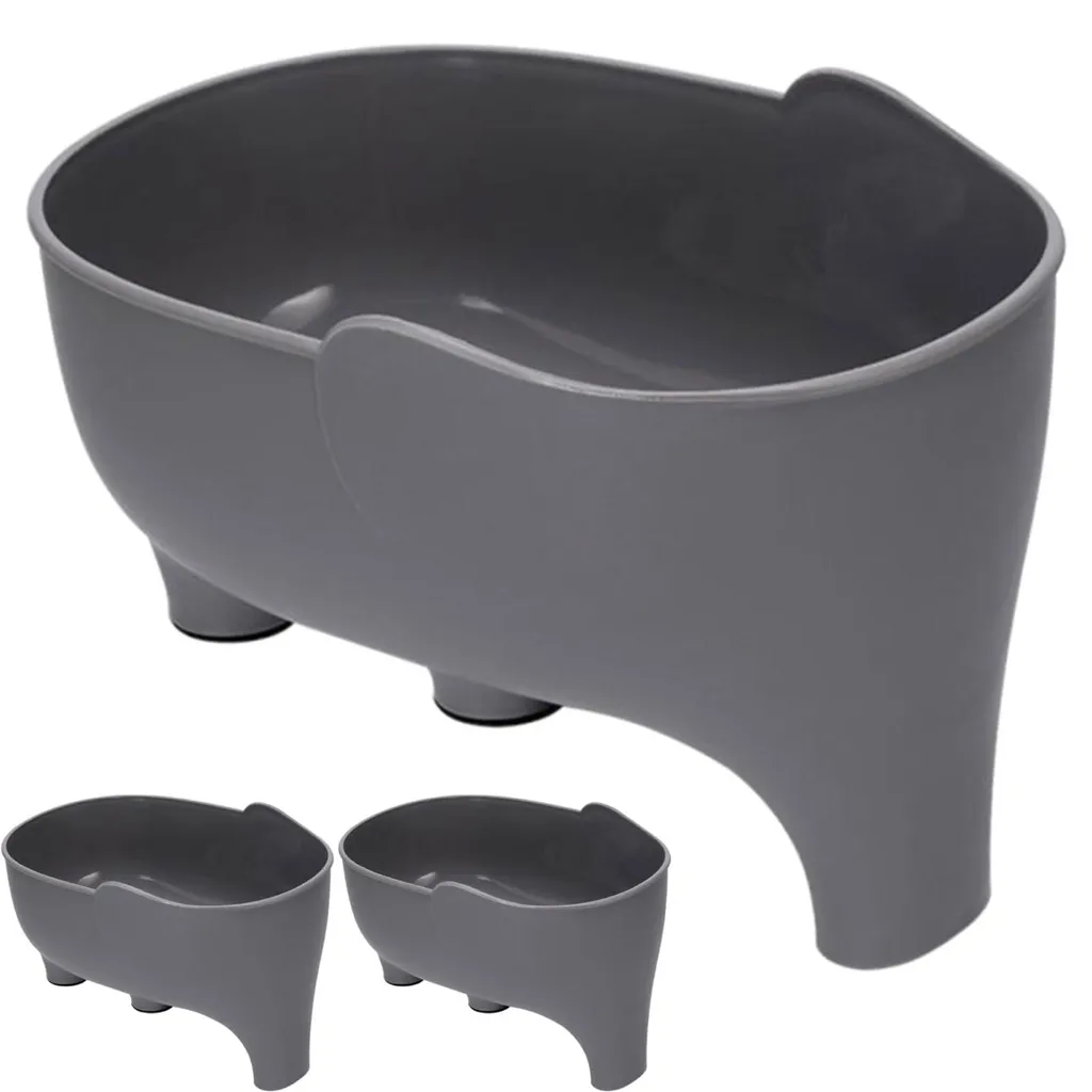 Panier d'évier multifonctionnel gris avec filtre motif éléphant