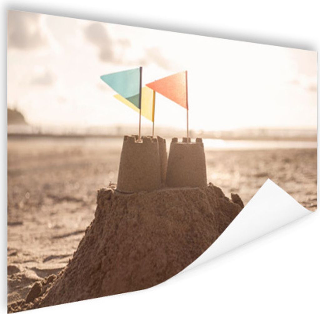 MuchoWow Poster Sandburgen am Strand 90x60 cm - Schlafzimmer