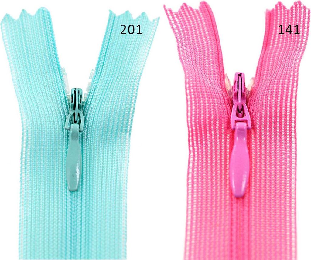1 Reißverschluss spiral verdeckt, 18cm, unteilbar, unsichtbar, Farbe frei wählbar,141 girly pink