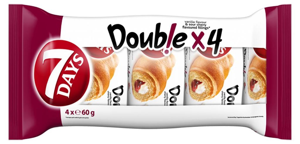 7Days croissant z nadzieniem waniliowym i wiśniowym 240g Zdjęcie produktu 