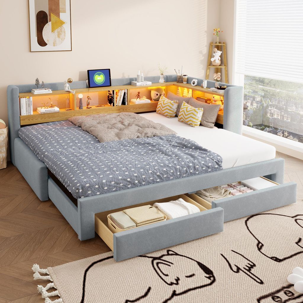 Divano letto trasformabile in letto a giorno Merax, 90x200 Immagine del prodotto 