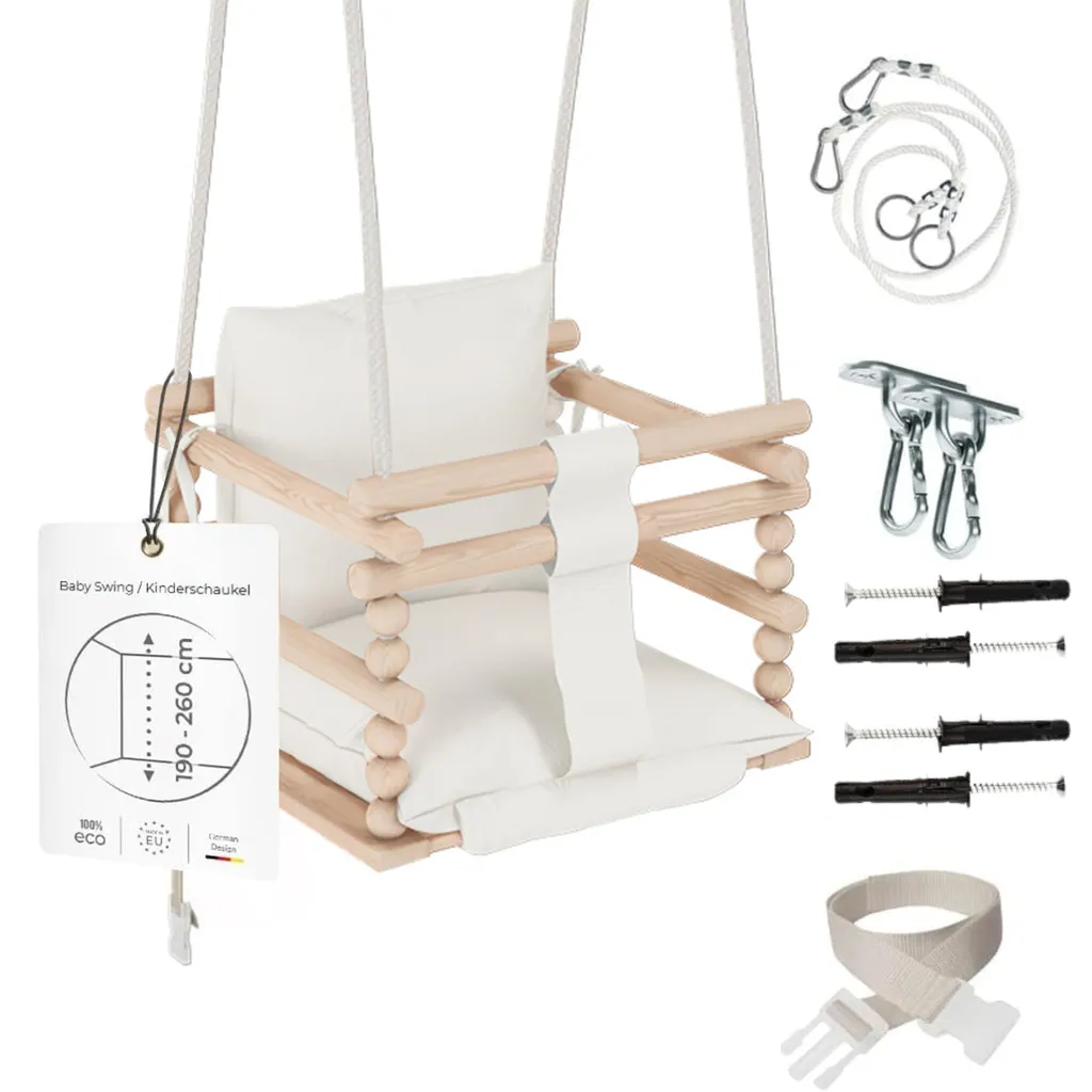 Balançoire bébé robuste : fini les chutes avec ce siège en bois stable