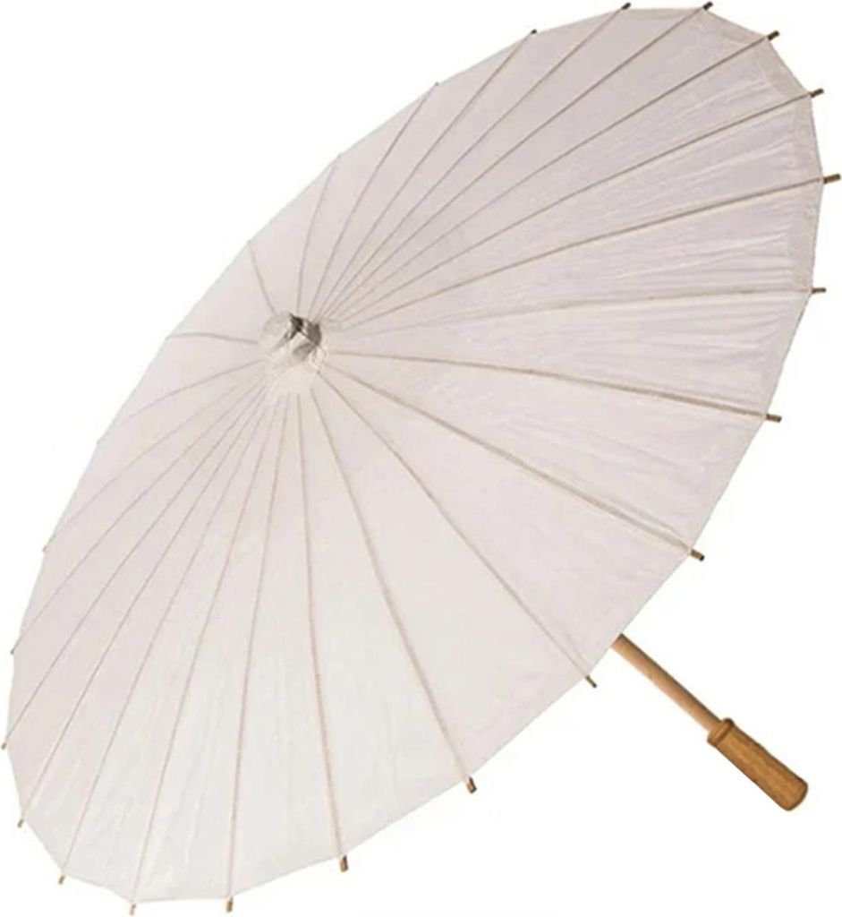 60/80 cm DIY Handbemalter Papierschirm im chinesischen Stil, dekorativer weißer Ölpapierschirm mit Holzgriff, Kinder, Malen, orientalischer Regen...