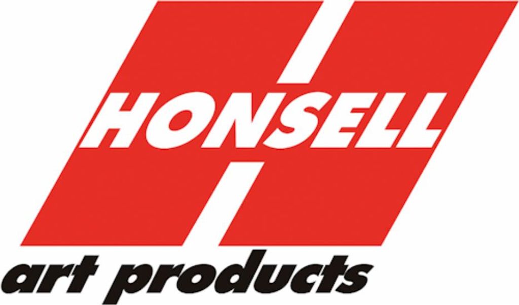 A red logo with white text that says HONSELL and art products below.
