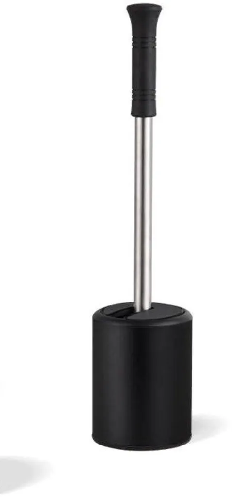 Brosse WC anti-odeur avec couvercle à charnière, support blanc noir 1pc