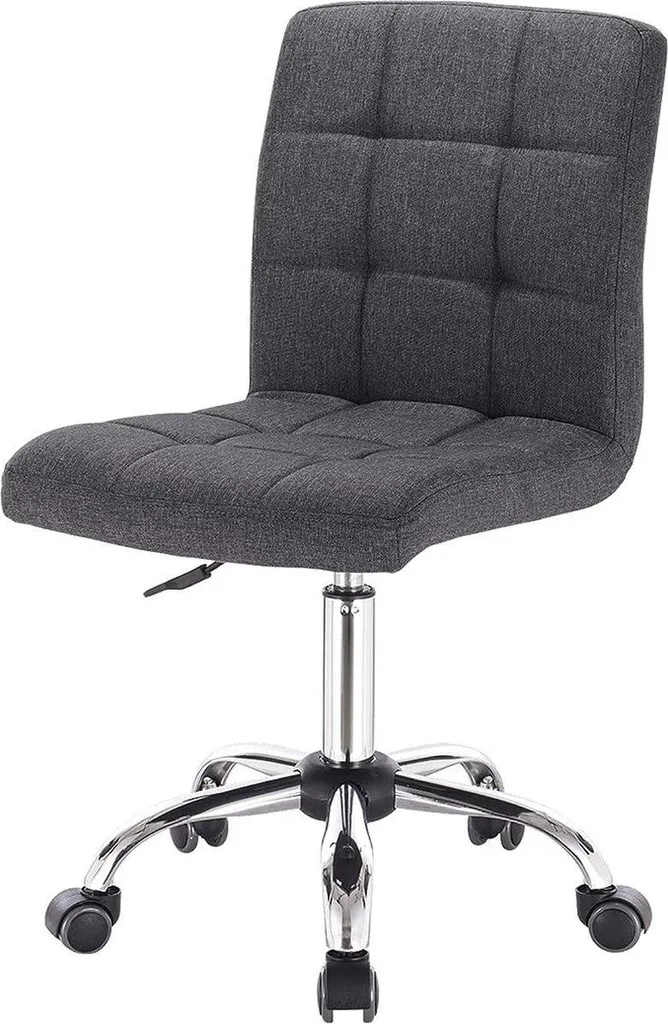 Sgabello da lavoro ergonomico regolabile in tessuto grigio scuro professionale