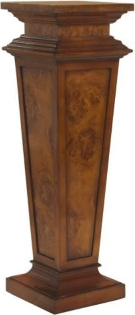 Casa Padrino Luxus Barock Säule Braun 33 x 33 x H. 105 cm - Edle Deko Säule aus hochwertigem Wurzelholz - Barock Deko Accessoires