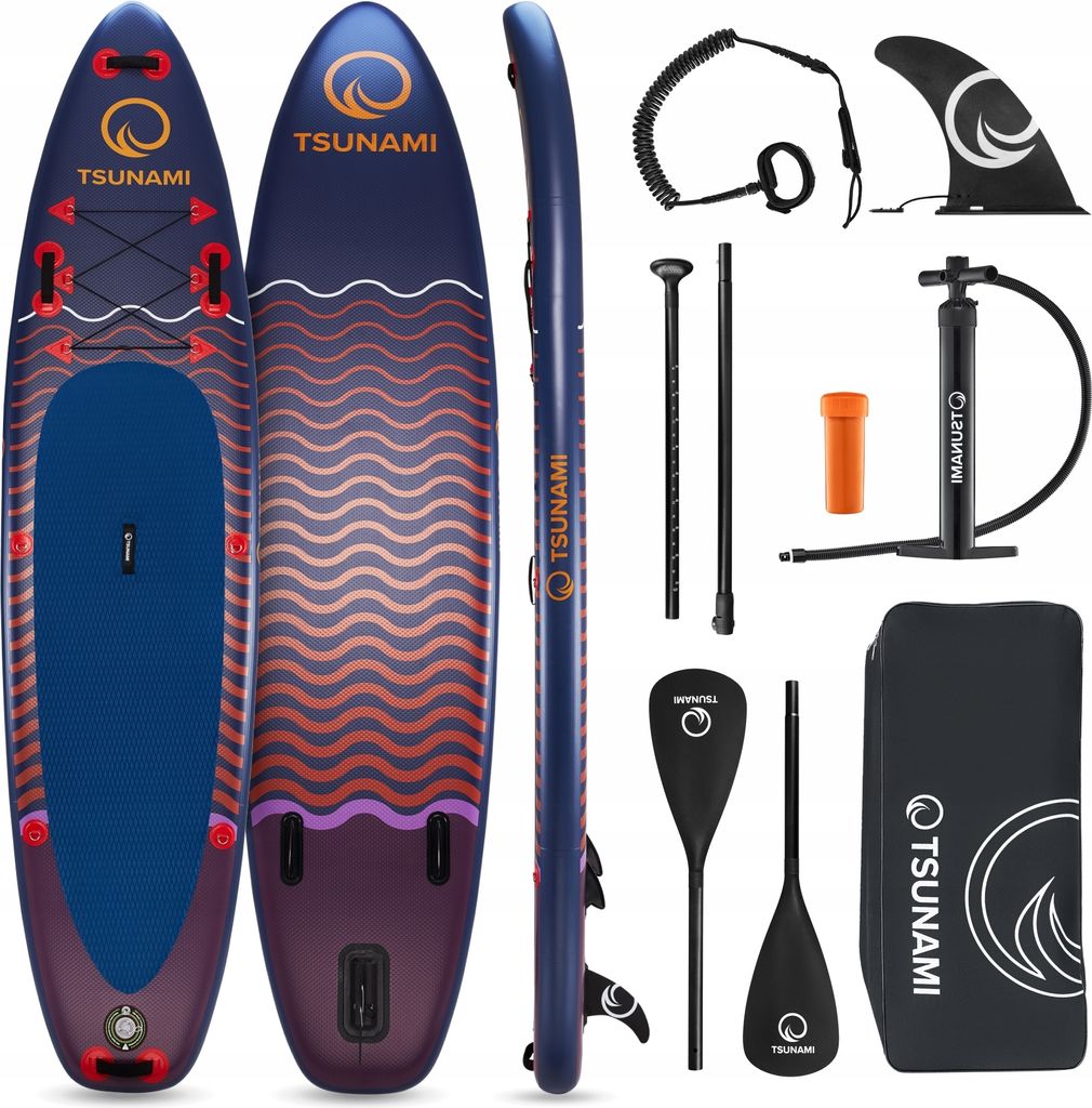 Sup Aufblasbares Tsunami 350 Cm Wasserbrett Mit Rucksackpumpe Und Ballastierung