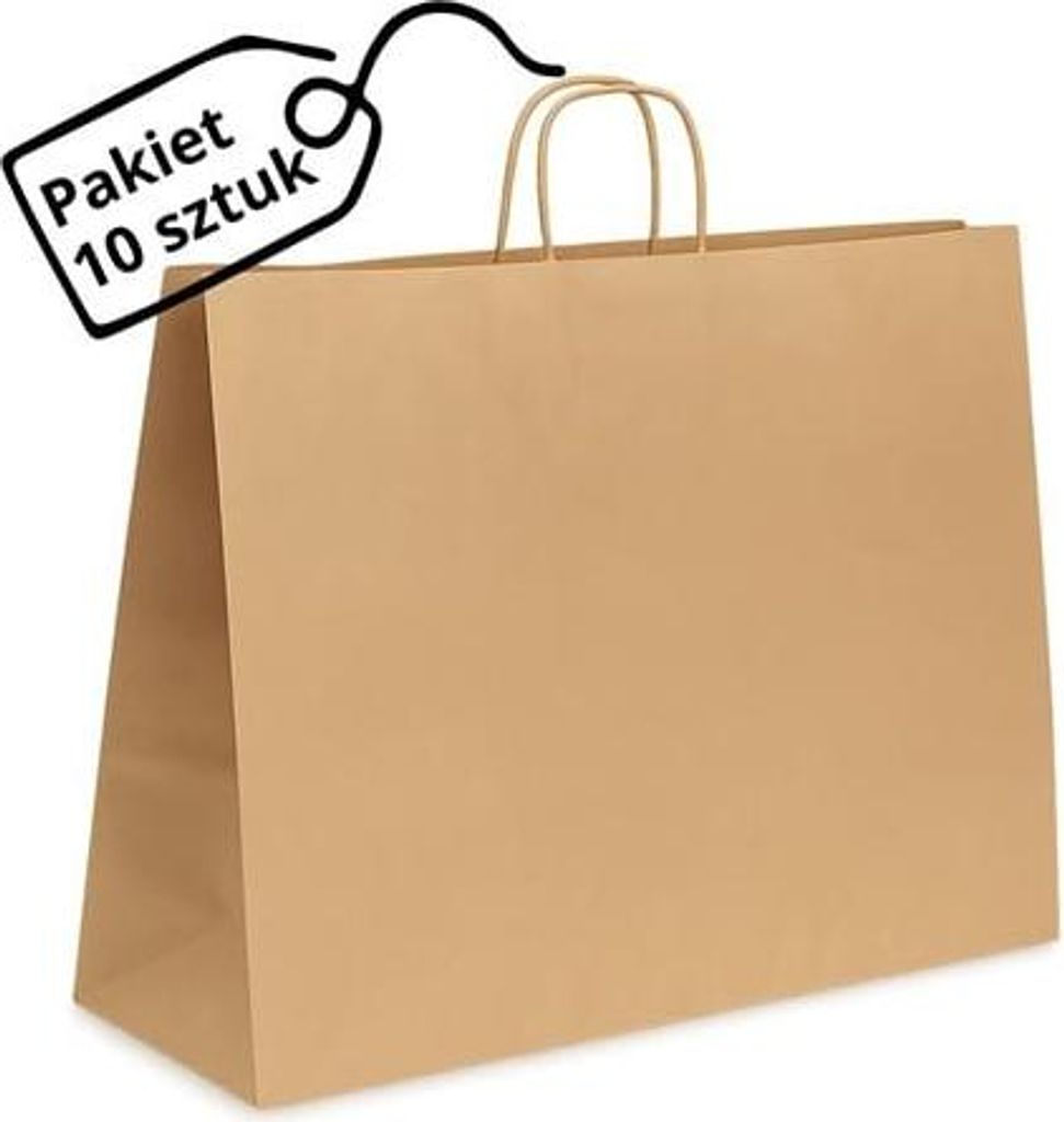 Papiertüte für Geschenke, umweltfreundlich, 500 x 180 x 390 mm, 10 Stück
