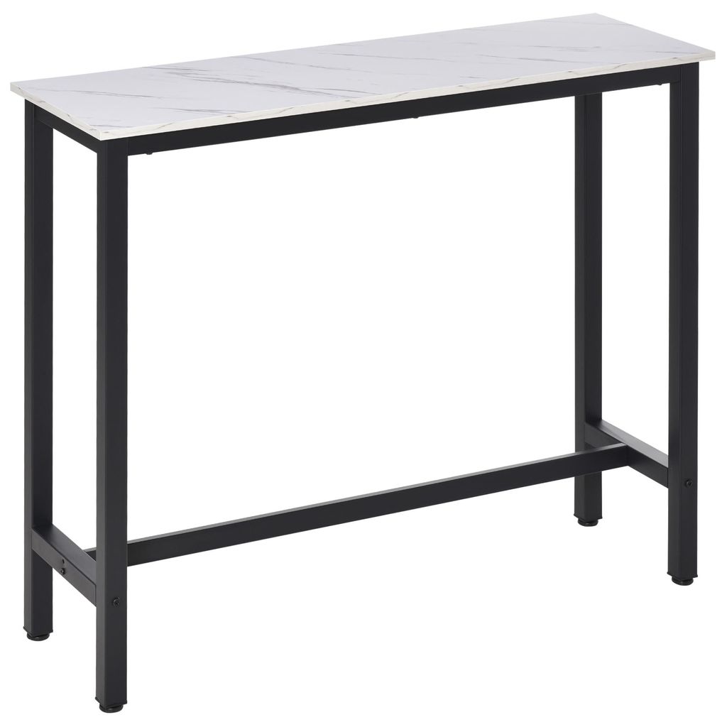 HOMCOM Bartisch Stehtisch mit Marmoroptik 120 x 40 x 100 cm Produktbild 