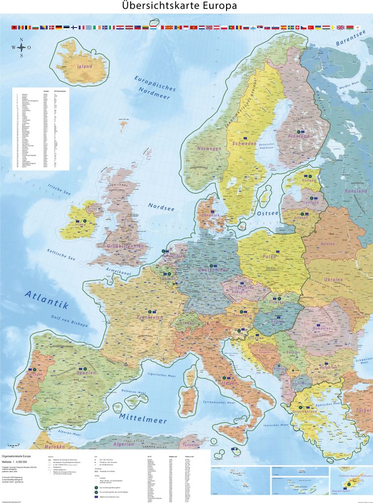 GeoMetro Europakarte, Übersichtskarte (politisch) von Produktbild 