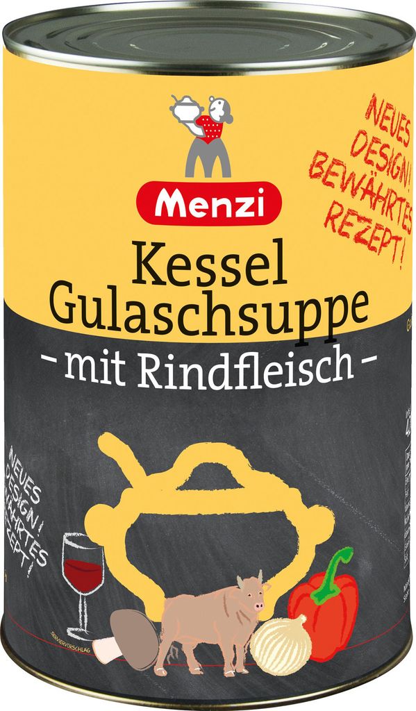 Menzi kotlíková gulášová polévka s hovězím masem typická Obrázek produktu 