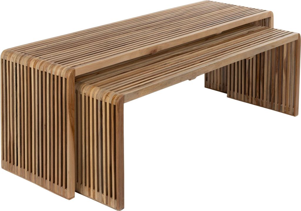 Housecraft Living Djia Couchtisch Rechteckig Teakholz 2er-Set