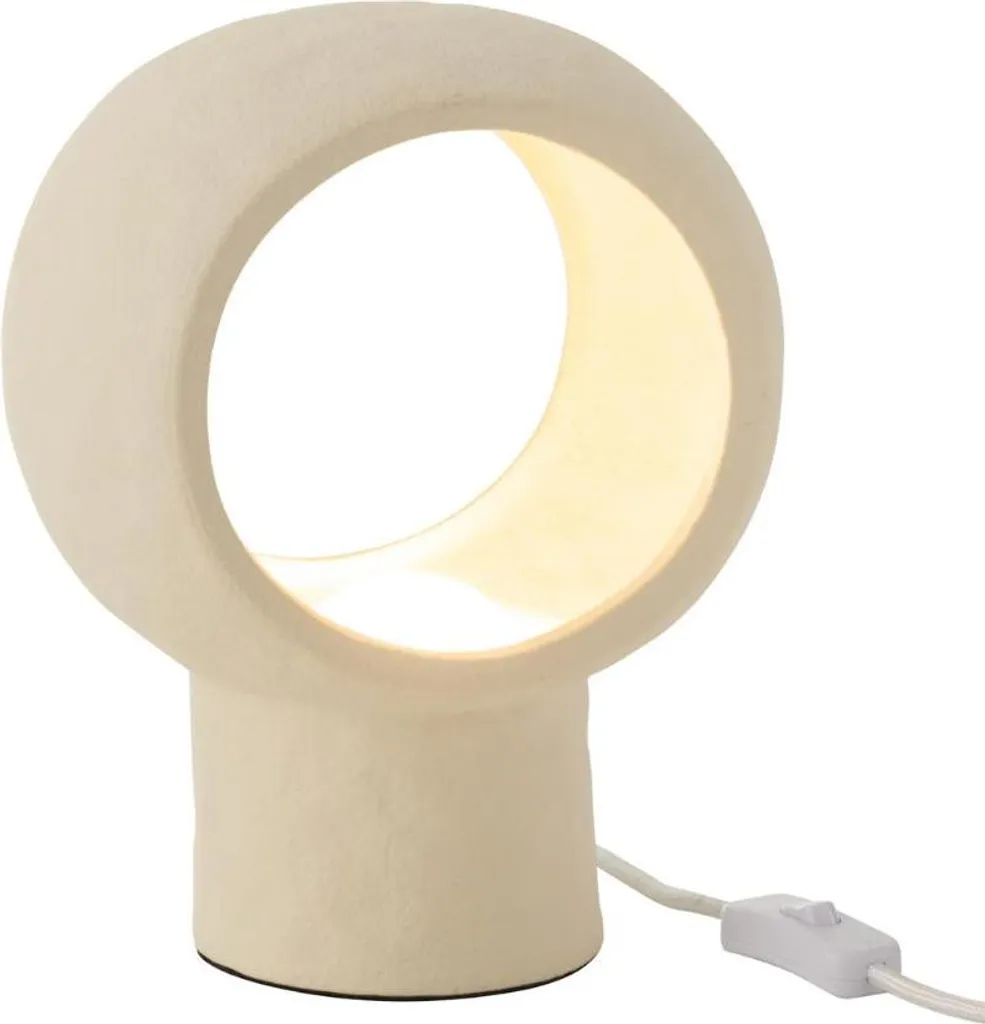 Lampe de table Anti-Éblouissement Globe Verre Pierre Beige Déco Chic