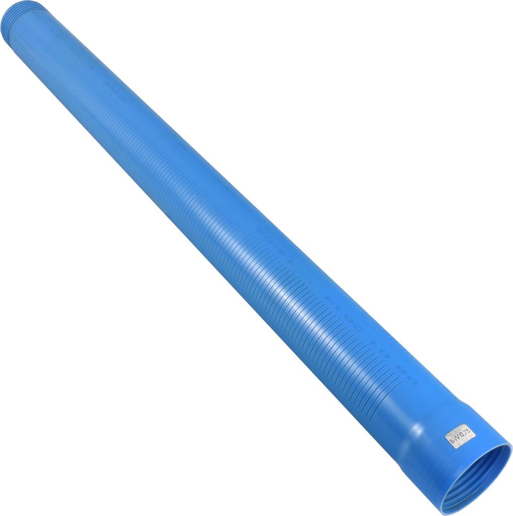 Agora-Tec Brunnenrohr (Filterrohr) 3 Zoll DN 80 blau 1 Meter Schlitzweite (SW 0,75mm)