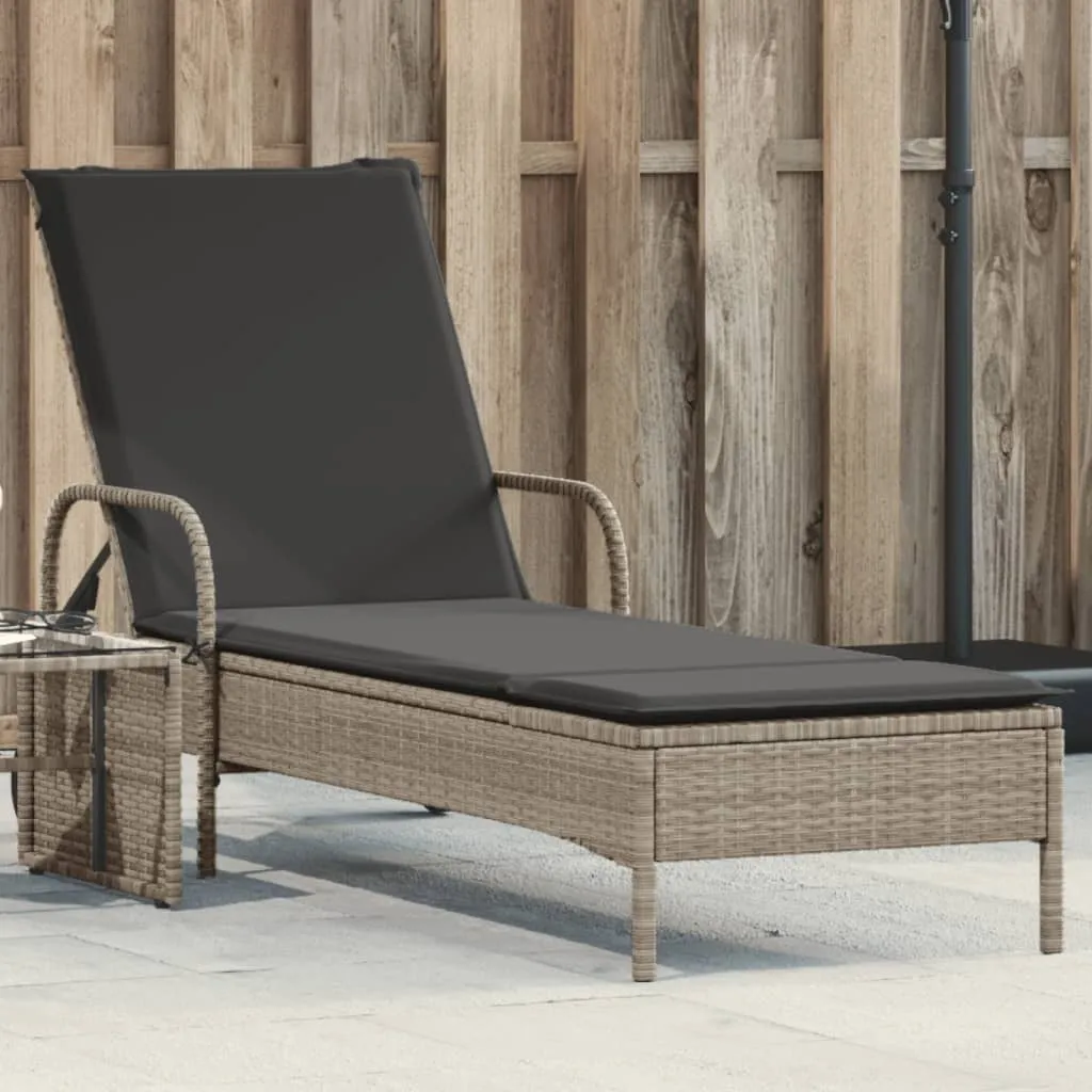 Bain de soleil gris clair polyrotin ajustable et facile à déplacer