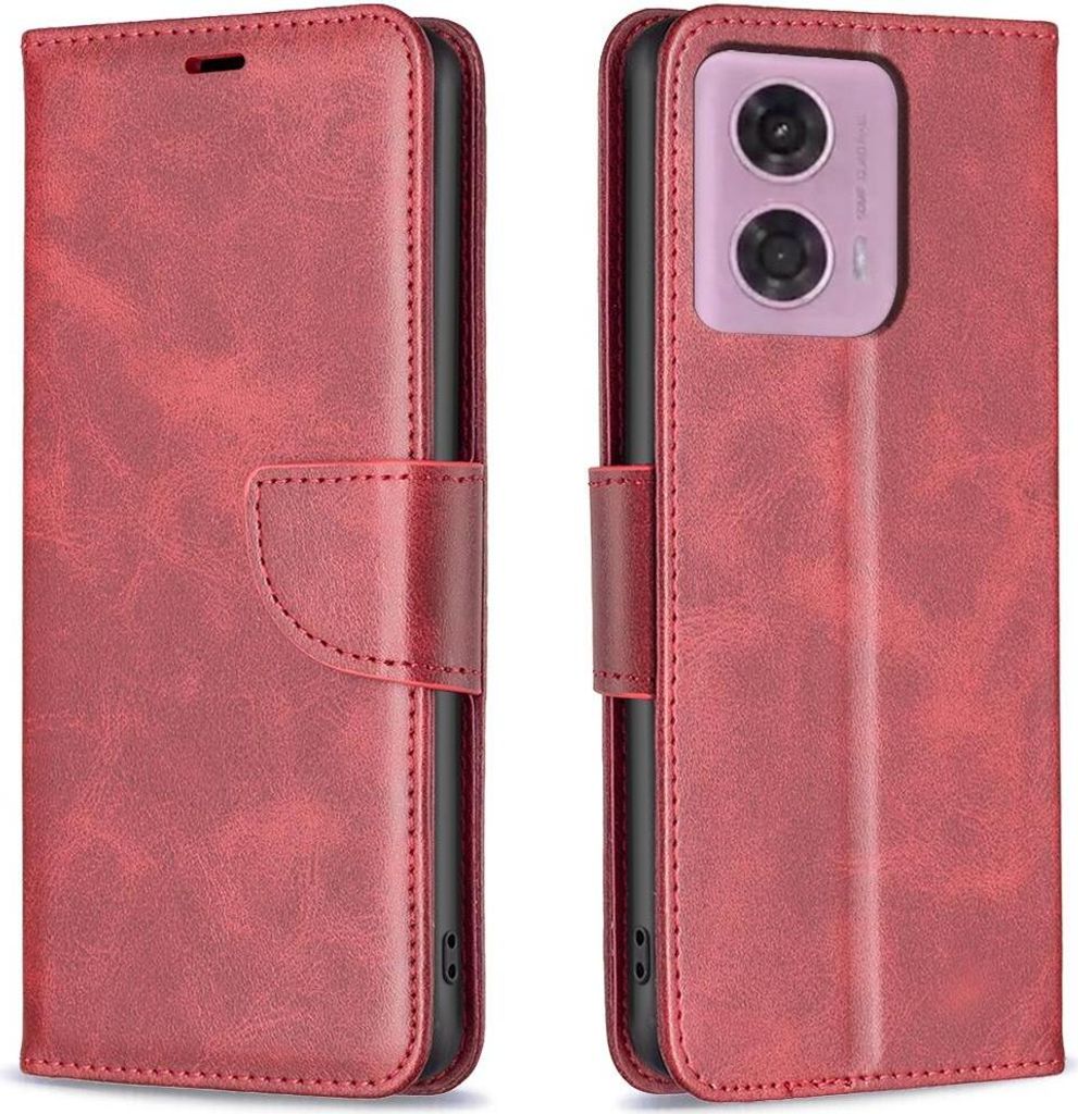 Mobigear Excellent Motorola Moto E14 Hülle Klapphülle Geldbörse - Rot