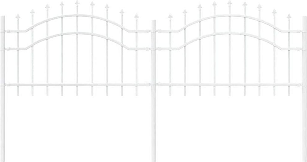 Gartenzaun Woerden Weiß 240 x 115 cm Pulverbeschichteter Stahl