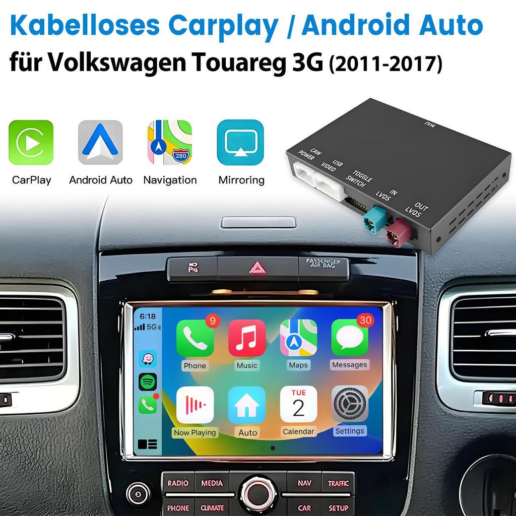 Bezdrátová CarPlay Android Auto Box  - Retrofit Kit pro Obrázek produktu 
