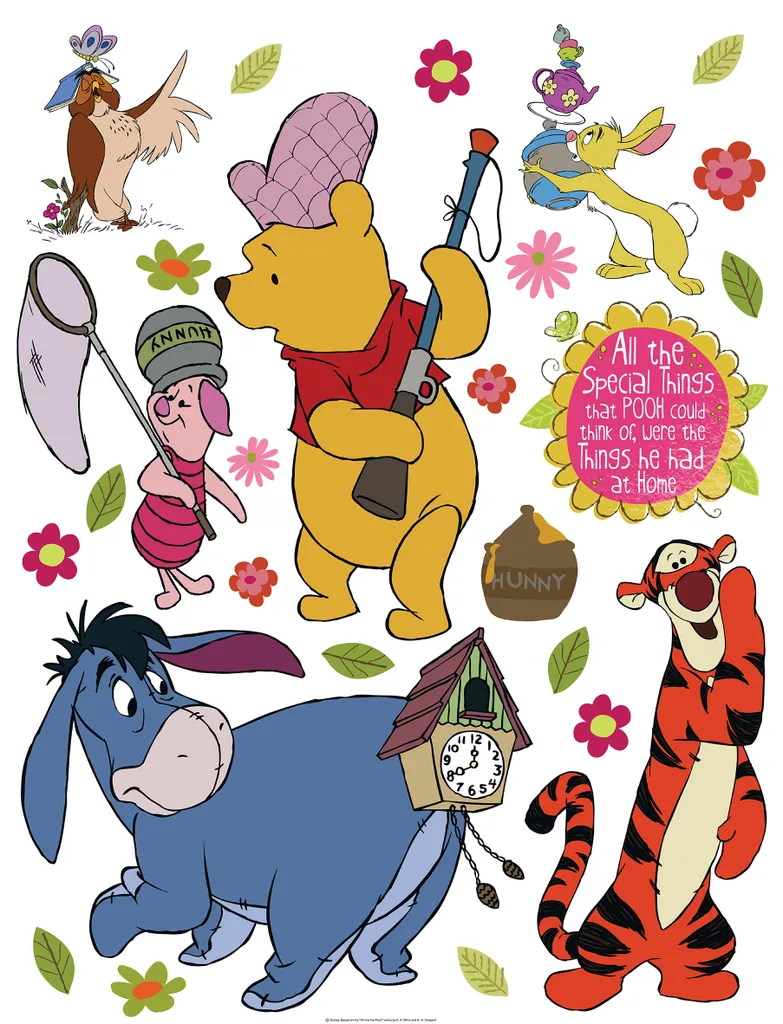 Sticker mural Winnie l'Ourson Disney multicolore - Format 65 x 85 cm