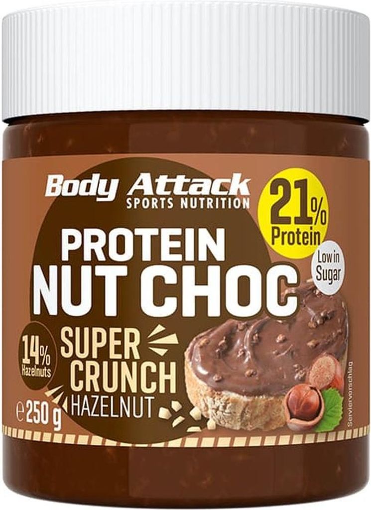 Body Attack Protein Nut Choc - 250g-Dose Super Crunch Hazelnut