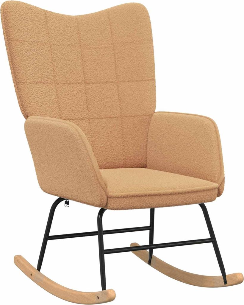 vidaXL Schaukelstuhl Beige Sherpa-Stoff