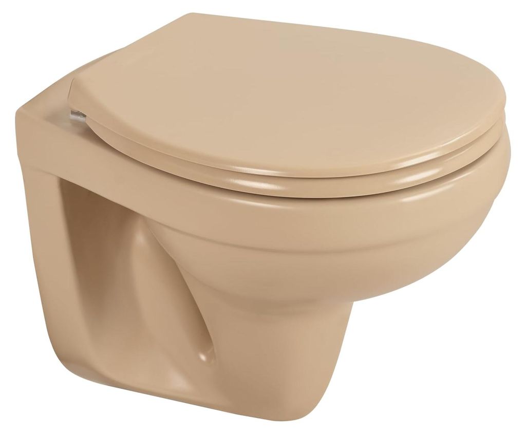 sanicomfort Wand-WC Beige Matt – Spülrandlos, Tiefspüler, Produktbild 