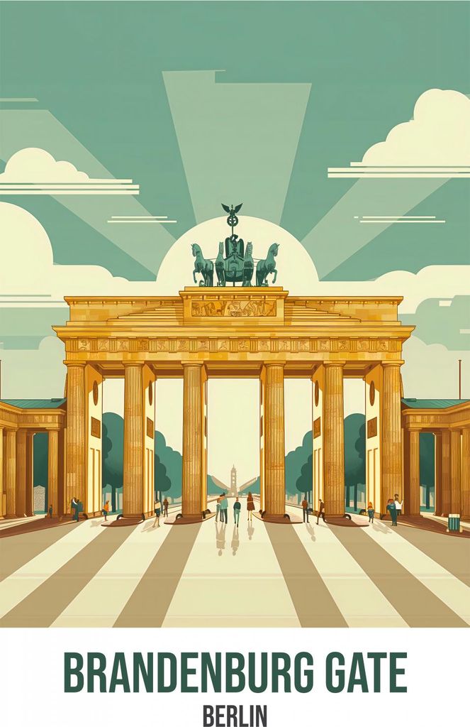 Plakat 61x90,5cm Brandenburger Tor, Berlin