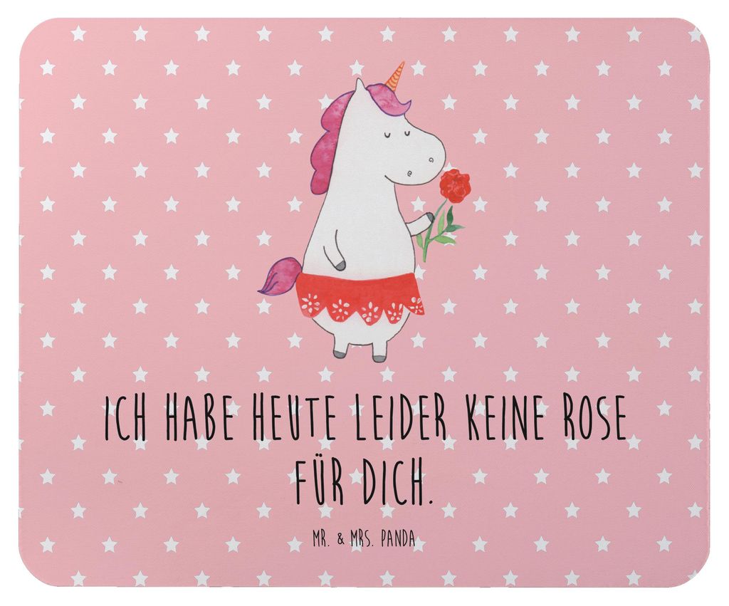 Mr. & Mrs. Panda Mousepad Einhorn Dame - Rot Pastell - Geschenk, Trennung, Unicorn, pc, Freundin, Bachelor, mausunterlage, Einhörner, Mauspad, Mou...