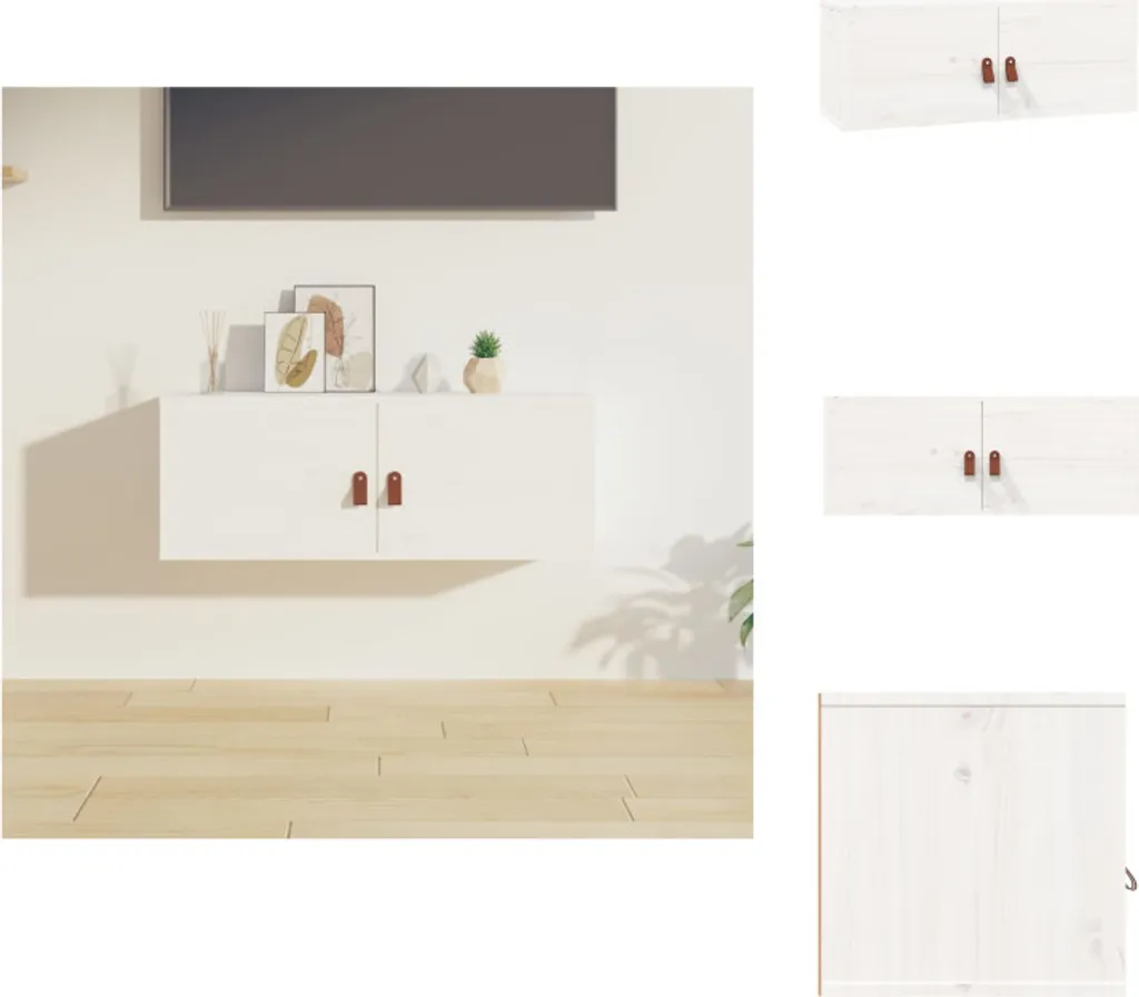 Armadietto a Muro vidaXL 80x30x30 Legno Massello Pino Bianco