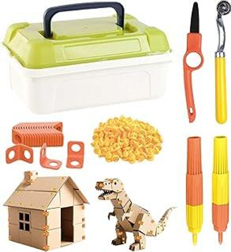 Kartonwerkzeuge,148 Stück Pädagogisch Sicher Gezahntes Baumaterial | Kartonbau Werkzeug Set,Zum Einsatz In Schule Fort Burg Auto Werkstatt Laden ...