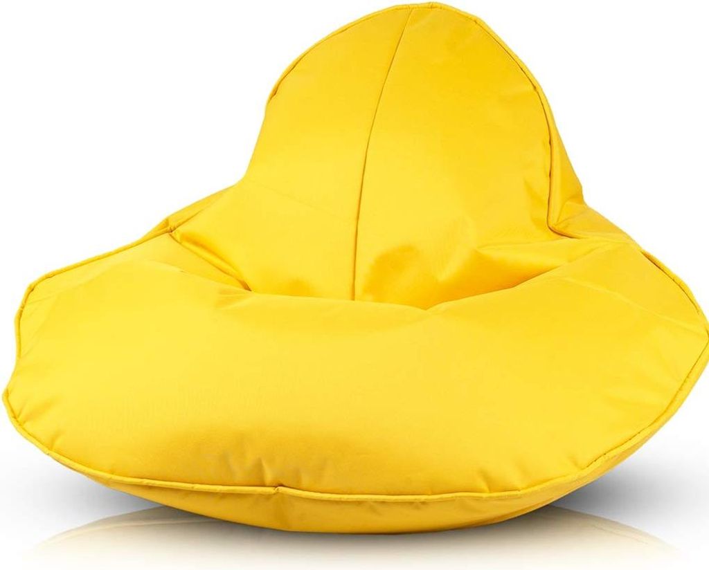 Ecopuf, Frog, Sitzsack Pouf, Sack Poufsessel Pufsack Kinder, Erwachene, 120x80cm, Gelb Nc4