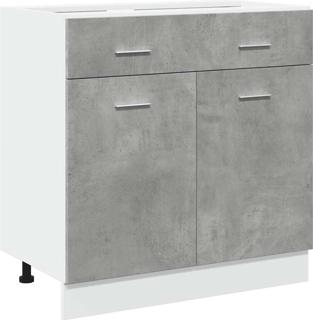 vidaXL Schubunterschrank Lyon Betongrau 80x46x81,5 cm Produktbild 