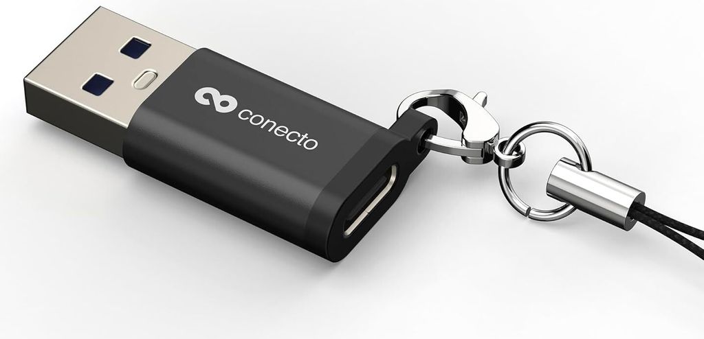 conecto USB-C auf USB-A Adapter, 480 Mbps Datenübertragung, OTG, 15W Schnellladefunktion 3A, für iPhone, Samsung Galaxy, Google Pixel uvm., Alumi...