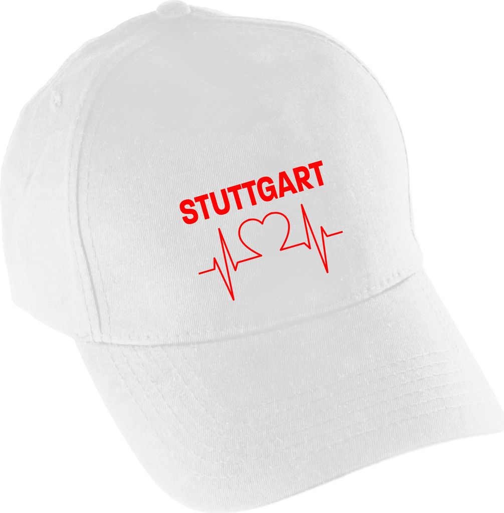 multifanshop Baseballcap - Stuttgart - Herzschlag, weiß, Größe one size