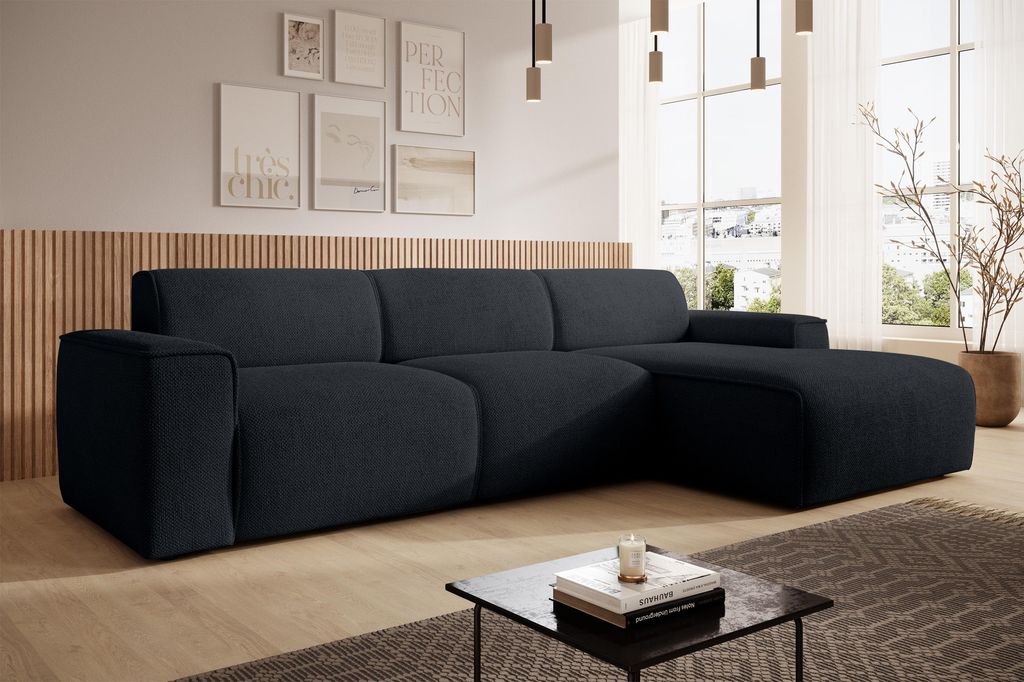 AX LIVING Canapé en L Didim mini gris foncé, 310 cm de Image du produit 