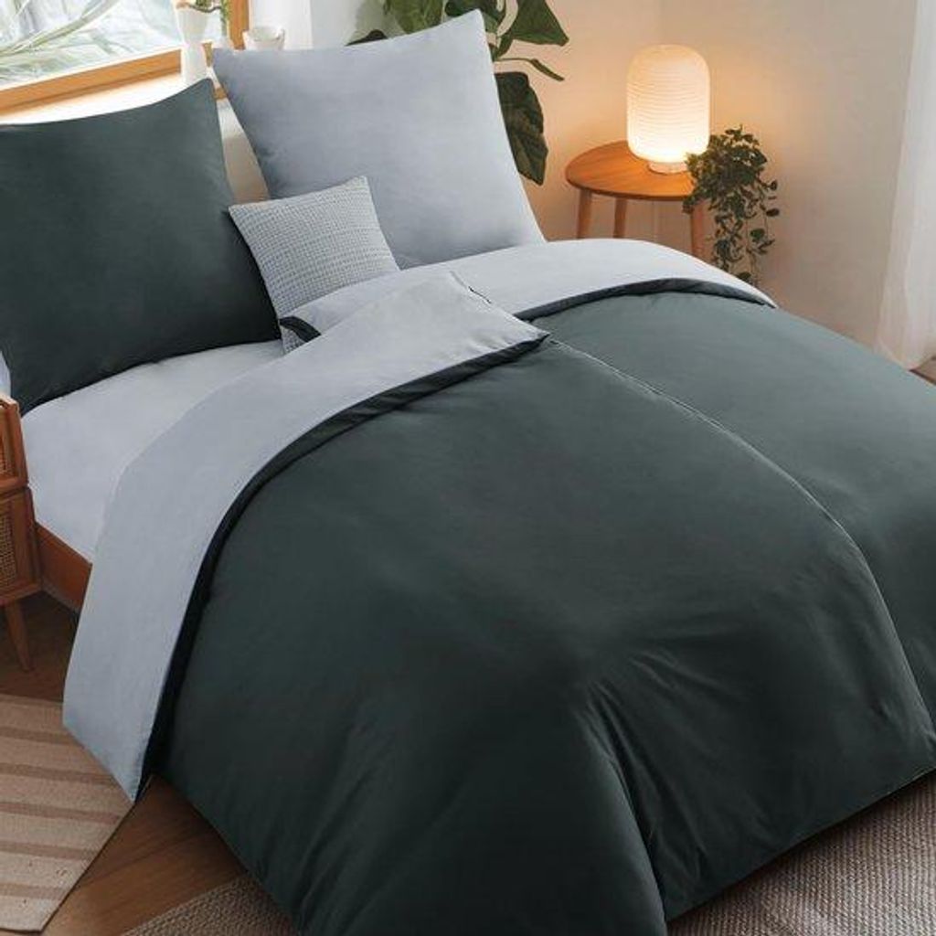 Unyqoos Bettwäsche-Set aus weicher Mikrofaser mit wendbarem Design und Reißverschluss