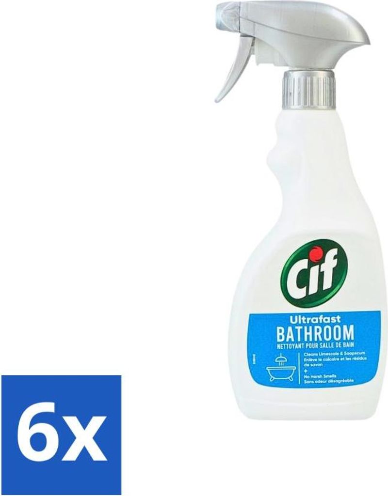 Cif - Badezimmerspray - Creme - Super Fast - 500ml - Vorteilspack - 6 Stücke